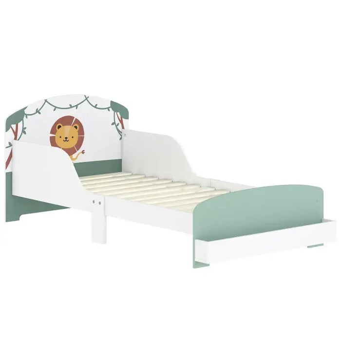 Toddler Cartoon-Lion Design Bed with Storage – Green | Low Frame with Side Rails AIYAPLAY - Little and Giant Explorers AIYAPLAY