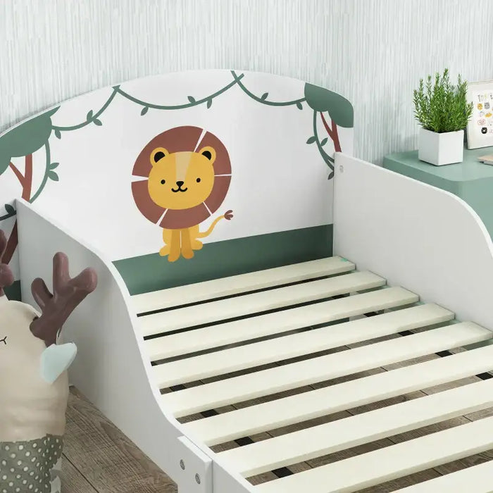 Toddler Cartoon-Lion Design Bed with Storage – Green | Low Frame with Side Rails AIYAPLAY - Little and Giant Explorers AIYAPLAY