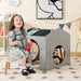 Toddler Furniture Set Grey | House Shapes with Inclined Blackboard Tabletop - Little and Giant Explorers Costway