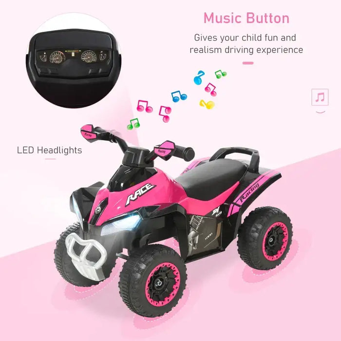 Toddler Quad Bike Ride-On - Pink | Foot-to-Floor Vehicle and Balance Training HOMCOM - Little and Giant Explorers HOMCOM