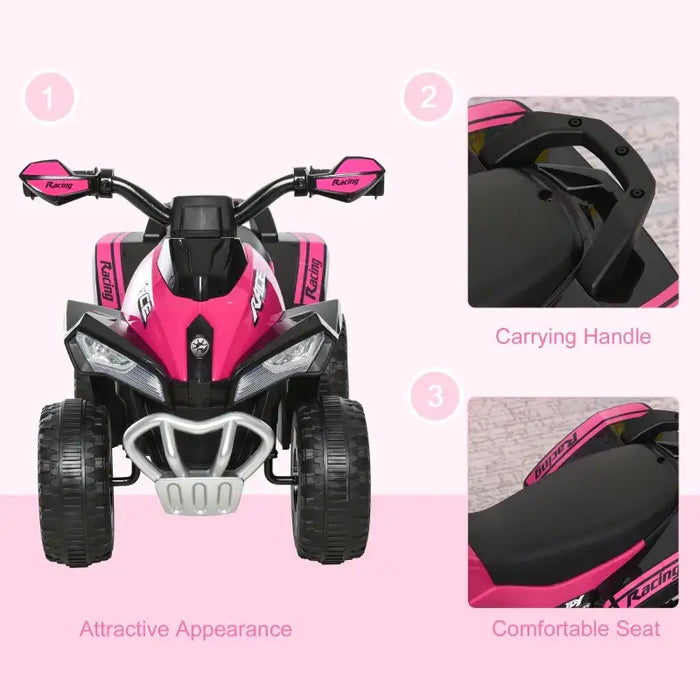 Toddler Quad Bike Ride-On - Pink | Foot-to-Floor Vehicle and Balance Training HOMCOM - Little and Giant Explorers HOMCOM