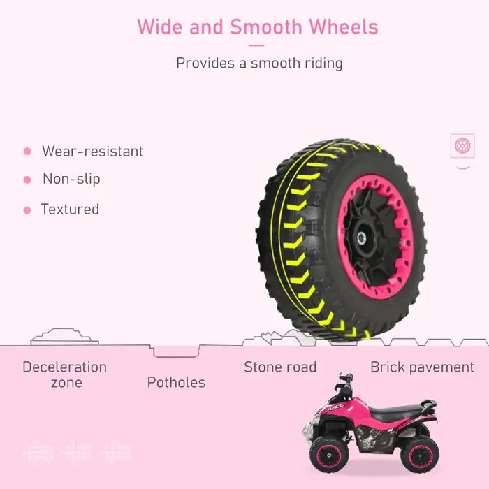 Toddler Quad Bike Ride-On - Pink | Foot-to-Floor Vehicle and Balance Training HOMCOM - Little and Giant Explorers HOMCOM