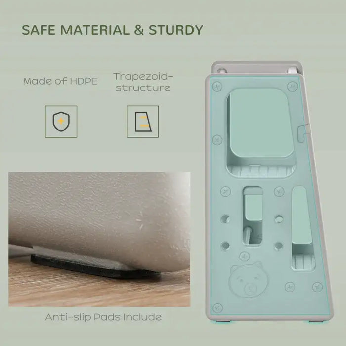 Toddler Step Stool – Grey | Adjustable Kids Kitchen Helper Tower - 3-Height Platforms HOMCOM - Little and Giant Explorers HOMCOM