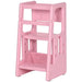 Toddler Step Stool – Pink | Adjustable Kids Kitchen Helper Tower - 3-Height Platforms HOMCOM - Little and Giant Explorers HOMCOM
