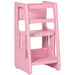 Toddler Step Stool – Pink | Adjustable Kids Kitchen Helper Tower - 3-Height Platforms HOMCOM - Little and Giant Explorers HOMCOM