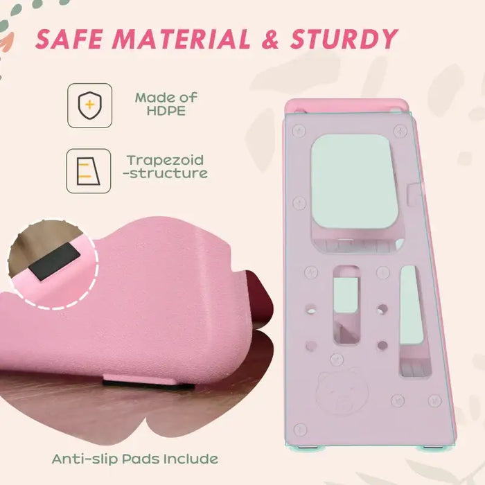 Toddler Step Stool – Pink | Adjustable Kids Kitchen Helper Tower - 3-Height Platforms HOMCOM - Little and Giant Explorers HOMCOM