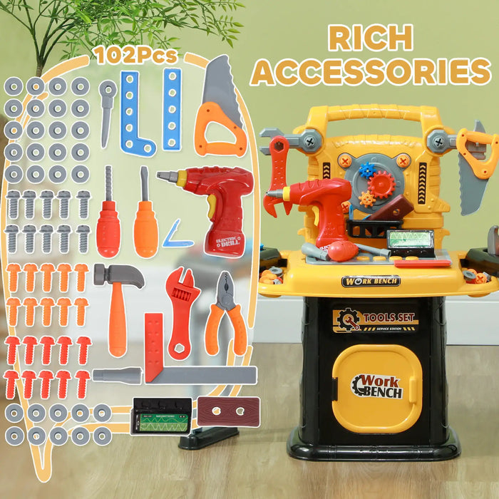 Toddler Tool Bench – 102-Piece Interactive Construction Set | Sound and Vibration Effects AIYAPLAY - Little and Giant Explorers AIYAPLAY