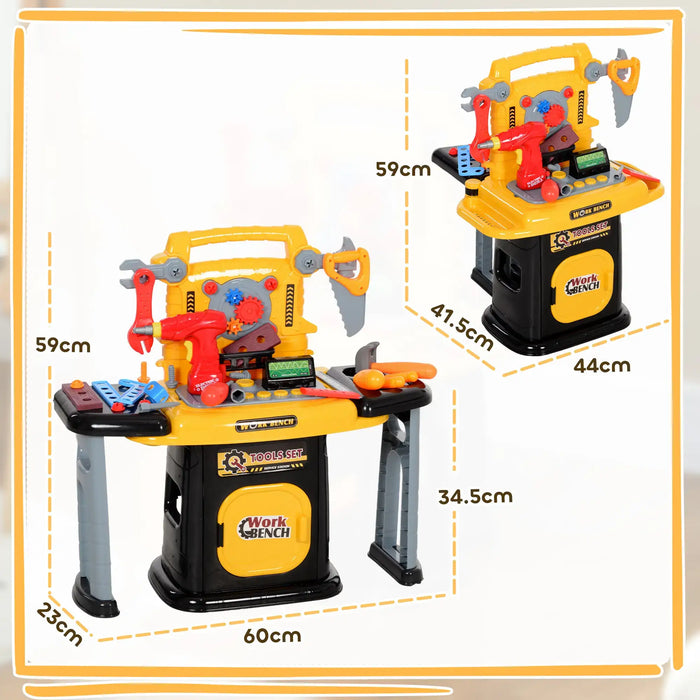Toddler Tool Bench – 102-Piece Interactive Construction Set | Sound and Vibration Effects AIYAPLAY - Little and Giant Explorers AIYAPLAY