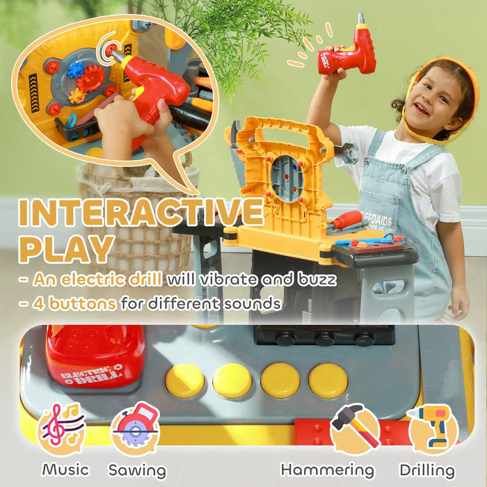 Toddler Tool Bench – 102-Piece Interactive Construction Set | Sound and Vibration Effects AIYAPLAY - Little and Giant Explorers AIYAPLAY