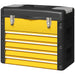 Toolbox with Drawers – Yellow | Large Metal Tool Chest - Top Tray and Mini Parts Boxes HOMCOM - Little and Giant Explorers HOMCOM