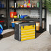 Toolbox with Drawers – Yellow | Large Metal Tool Chest - Top Tray and Mini Parts Boxes HOMCOM - Little and Giant Explorers HOMCOM