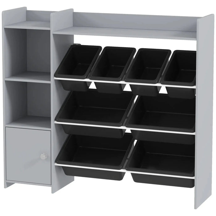 Toy Storage Unit with 8 Removable Bins in Grey - Little and Giant Explorers AIYAPLAY