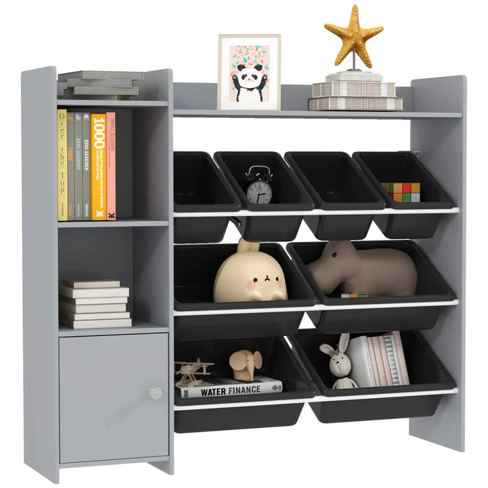 Toy Storage Unit with 8 Removable Bins in Grey - Little and Giant Explorers AIYAPLAY