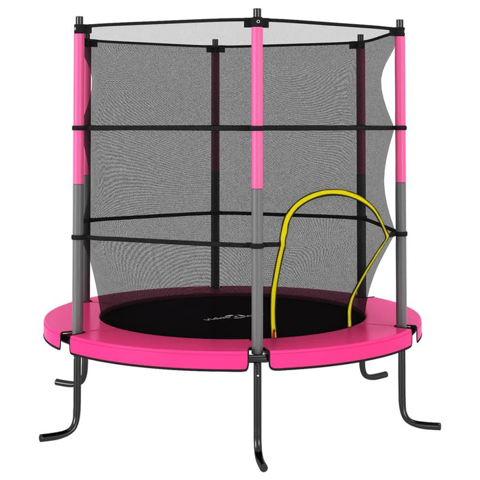 Trampoline with Safety Net Round in Pink Ø140cm - Little and Giant Explorers vidaXL