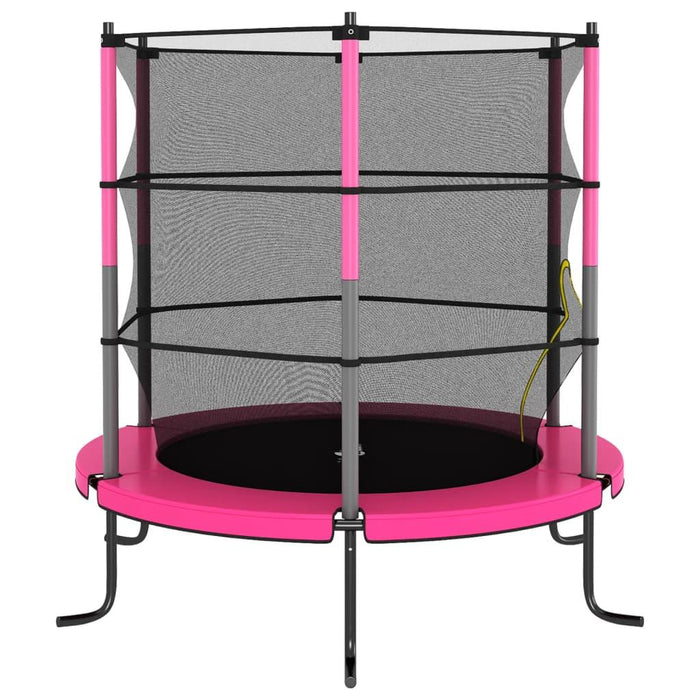 Trampoline with Safety Net Round in Pink Ø140cm - Little and Giant Explorers vidaXL