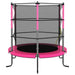 Trampoline with Safety Net Round in Pink Ø140cm - Little and Giant Explorers vidaXL