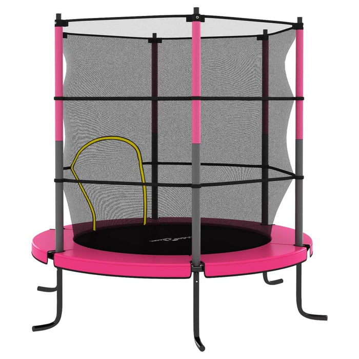 Trampoline with Safety Net Round in Pink Ø140cm - Little and Giant Explorers vidaXL