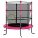 Trampoline with Safety Net Round in Pink Ø140cm - Little and Giant Explorers vidaXL