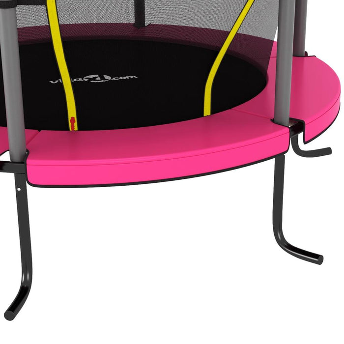 Trampoline with Safety Net Round in Pink Ø140cm - Little and Giant Explorers vidaXL