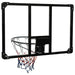 Transparent polycarbonate wall-mounted basketball backboard with steel rim and tricolor net