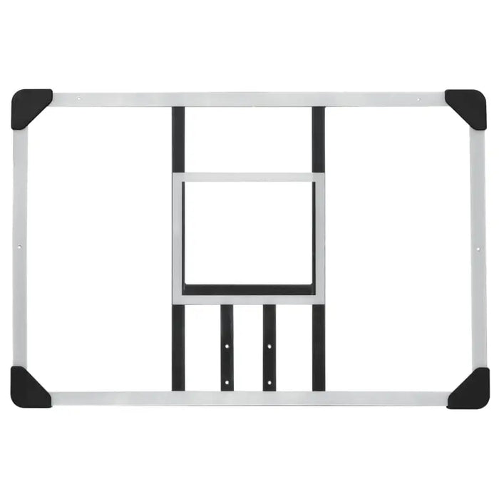 Transparent wall-mounted polycarbonate basketball backboard with steel frame and black corners