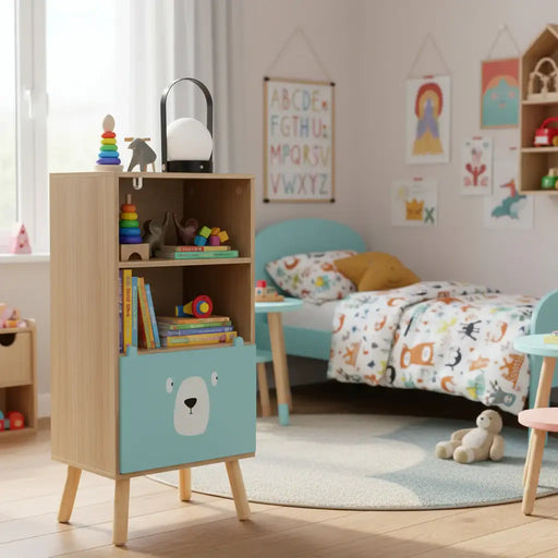 Tree-Shaped Kids Bookshelf – Natural | Double-Sided 2-Tier Design COSTWAY - Little and Giant Explorers Costway