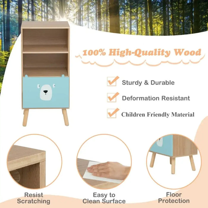 Tree-Shaped Kids Bookshelf – Natural | Double-Sided 2-Tier Design COSTWAY - Little and Giant Explorers Costway