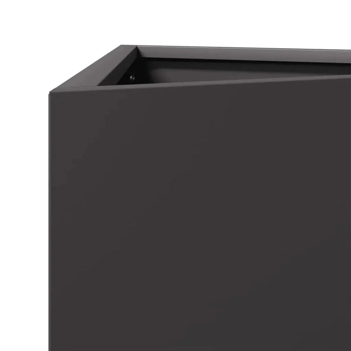 Triangular Steel Garden Planter in Black (30 x 26 x 75cm) - Little and Giant Explorers vidaXL