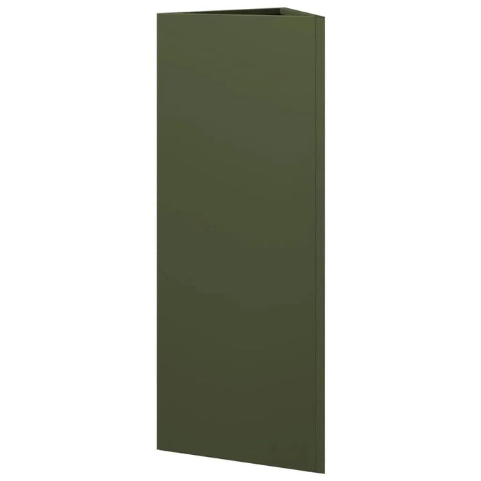 Triangular Steel Garden Planter in Olive Green (30 x 26 x 75cm) - Little and Giant Explorers vidaXL