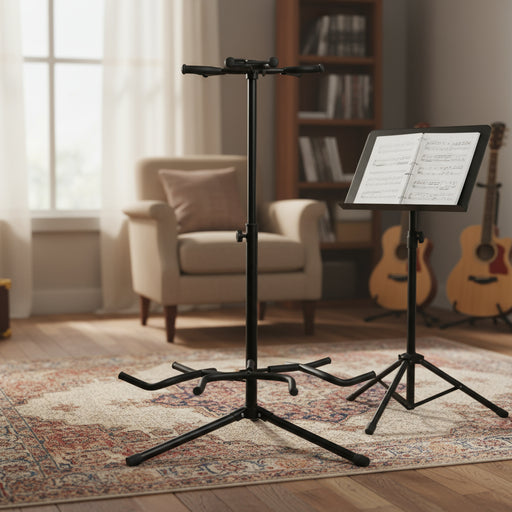 Tripod Guitar Stand in Black and Steel - Little and Giant Explorers vidaXL