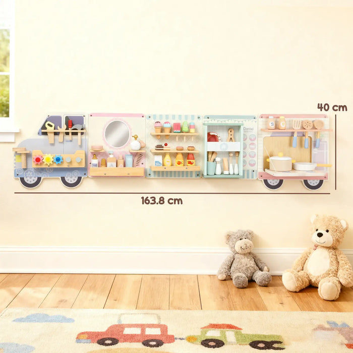 Truck-Themed Five-in-One Wall Busy Board | Montessori Activity Toy AIYAPLAY - Little and Giant Explorers AIYAPLAY