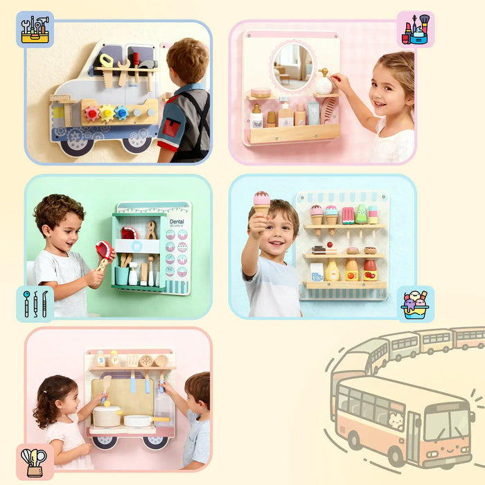 Truck-Themed Five-in-One Wall Busy Board | Montessori Activity Toy AIYAPLAY - Little and Giant Explorers AIYAPLAY