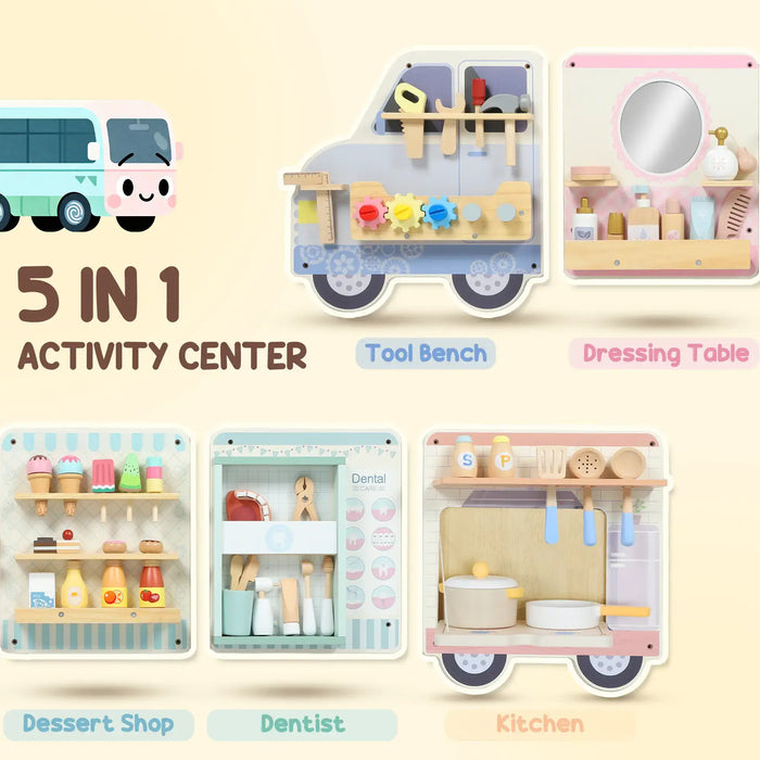 Truck-Themed Five-in-One Wall Busy Board | Montessori Activity Toy AIYAPLAY - Little and Giant Explorers AIYAPLAY