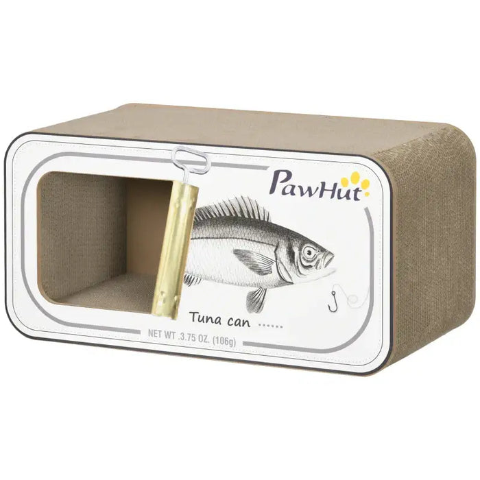 Tuna Can Cat Scratcher Bed with Catnip | 2-in-1 Scratcher and Lounger PAWHUT - Little and Giant Explorers PawHut