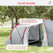 Tunnel Tent, with Two Bedrooms and Living Room and Vestibule (4 persons) - Little and Giant Explorers Outsunny