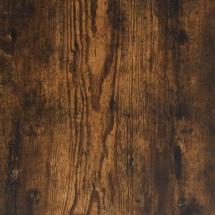 Close-up of smoked oak wood texture with natural grain pattern for TV cabinet or media unit