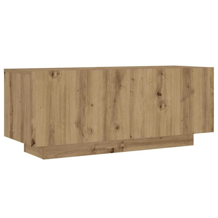 Modern artisan oak TV cabinet with natural wood grain finish and spacious storage base