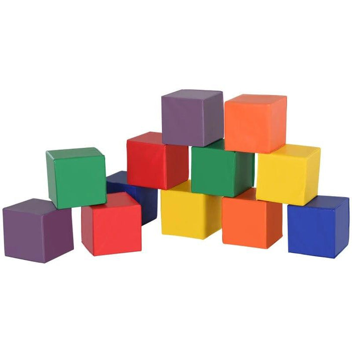 Twelve-Piece Soft Play Building Blocks - Little and Giant Explorers HOMCOM