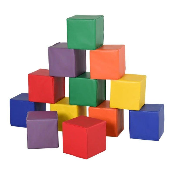 Twelve-Piece Soft Play Building Blocks - Little and Giant Explorers HOMCOM