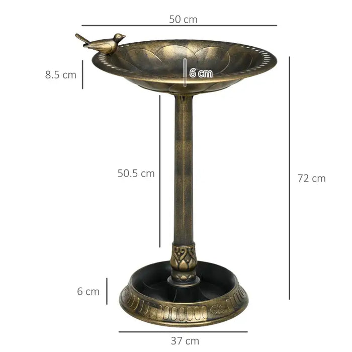 Two-Basin Bird Bath – Bronze | Outdoor Flower Pattern Bird Feeder and Water Bowl OUTSUNNY - Little and Giant Explorers Outsunny