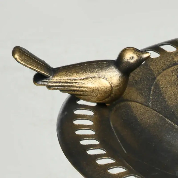 Two-Basin Bird Bath – Bronze | Outdoor Flower Pattern Bird Feeder and Water Bowl OUTSUNNY - Little and Giant Explorers Outsunny