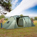 Two Bedroom Tunnel Tent with Rainfly and Carry Bag in Green (5 persons) - Little and Giant Explorers Outsunny