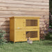 Two-Level Outdoor Rabbit Hutch – Yellow Fir Wood | Double-Tier Bunny House PAWHUT - Little and Giant Explorers PawHut