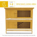Two-Level Outdoor Rabbit Hutch – Yellow Fir Wood | Double-Tier Bunny House PAWHUT - Little and Giant Explorers PawHut
