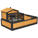 Two-Level Tortoise House – Yellow and Black Fir Wood | Spacious Outdoor Reptile Habitat PAWHUT - Little and Giant Explorers PawHut