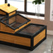 Two-Level Tortoise House – Yellow and Black Fir Wood | Spacious Outdoor Reptile Habitat PAWHUT - Little and Giant Explorers PawHut