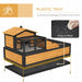 Two-Level Tortoise House – Yellow and Black Fir Wood | Spacious Outdoor Reptile Habitat PAWHUT - Little and Giant Explorers PawHut