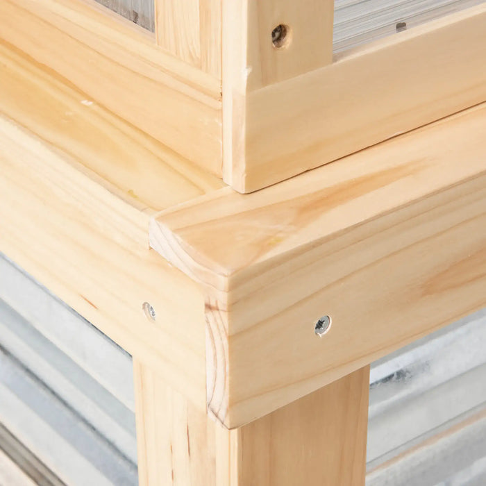 Raised Wooden Cold Frame Greenhouse - Little and Giant Explorers Outsunny