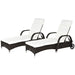 Two-Piece Lounger Set | Five-Position Backrest and Removable Headrest for Sun Relaxation - Little and Giant Explorers Outsunny