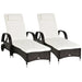 Two-Piece Lounger Set | Five-Position Backrest and Removable Headrest for Sun Relaxation - Little and Giant Explorers Outsunny